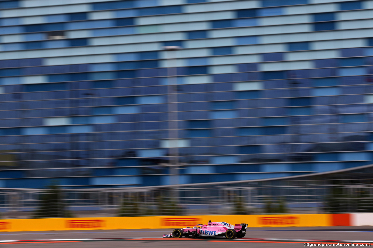 GP RUSSIA, 28.09.2018 - Prove Libere 2, Esteban Ocon (FRA) Racing Point Force India F1 VJM11