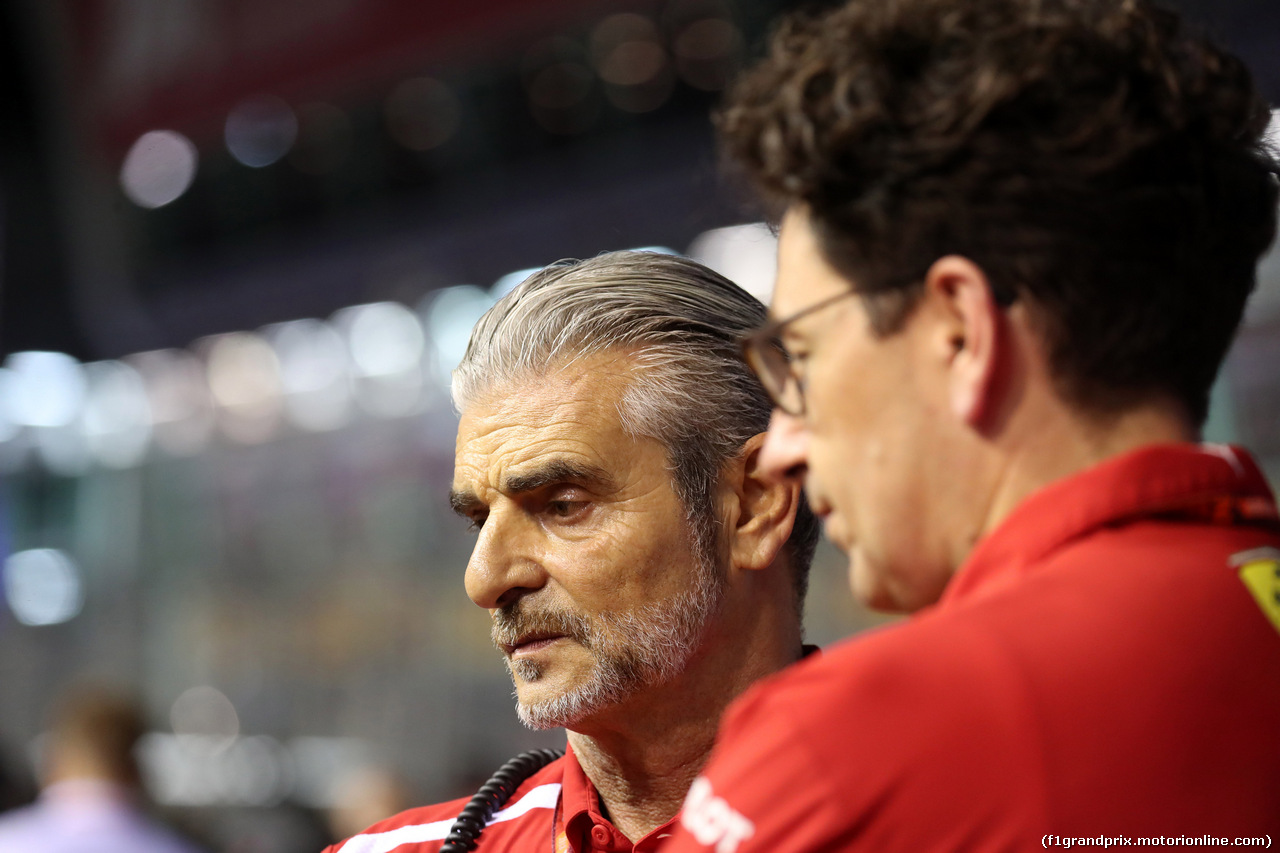 GP SINGAPORE, 16.09.2018 - Gara, Maurizio Arrivabene (ITA) Ferrari Team Principal e Mattia Binotto (ITA) Chief Technical Officer, Ferrari