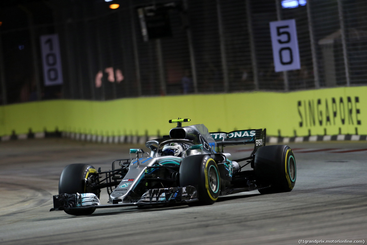 GP SINGAPORE, 16.09.2018 - Gara, Valtteri Bottas (FIN) Mercedes AMG F1 W09