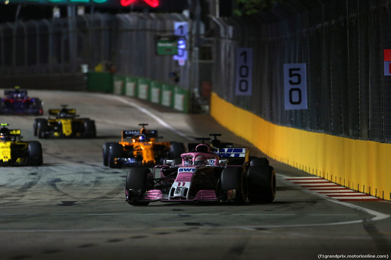 GP SINGAPORE, 16.09.2018 - Gara, Sergio Perez (MEX) Racing Point Force India F1 VJM11