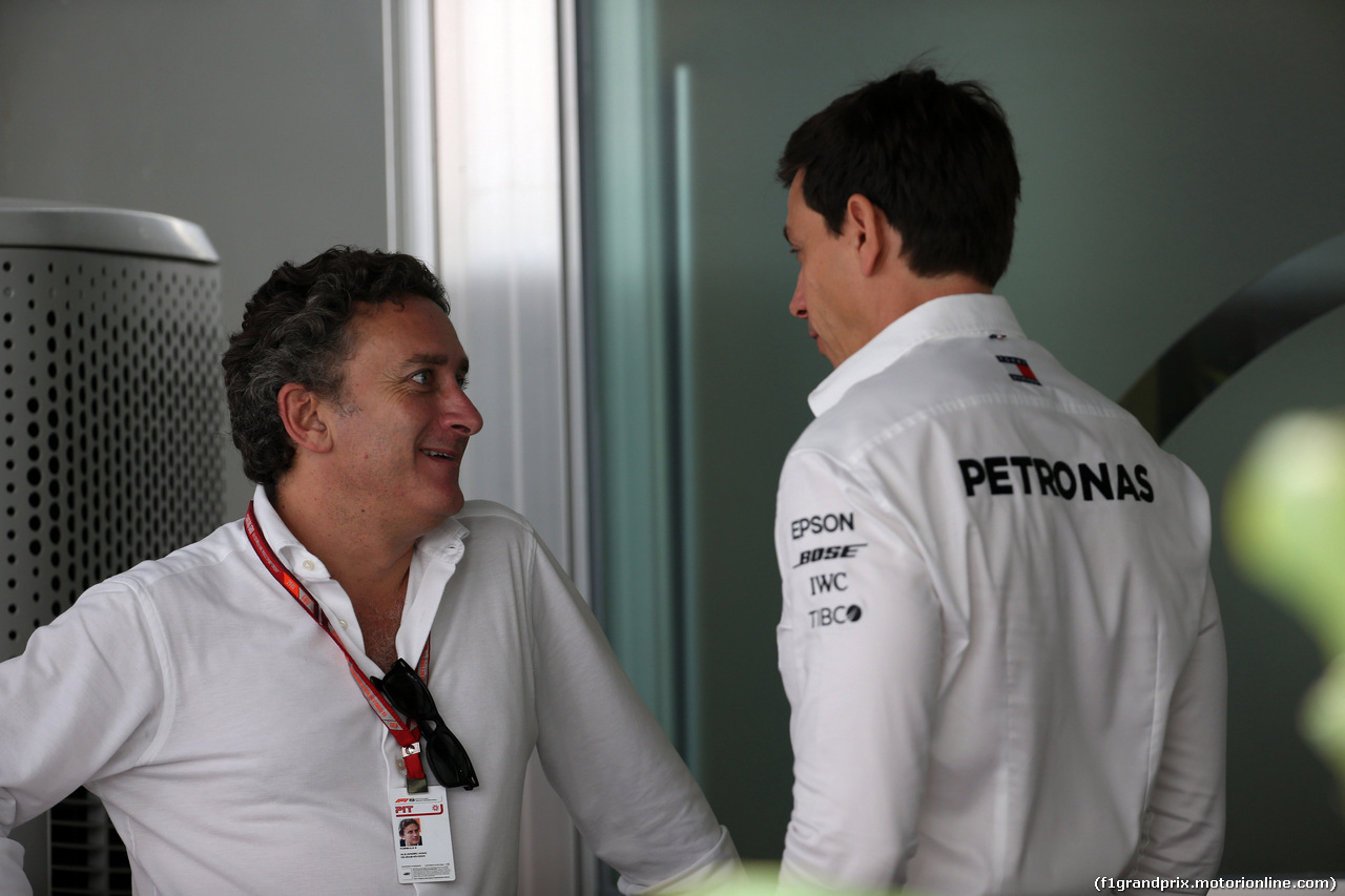 GP SINGAPORE, 15.09.2018 - Alejandro Agag (ESP) CEO Formula E e Toto Wolff (GER) Mercedes AMG F1 Shareholder e Executive Director