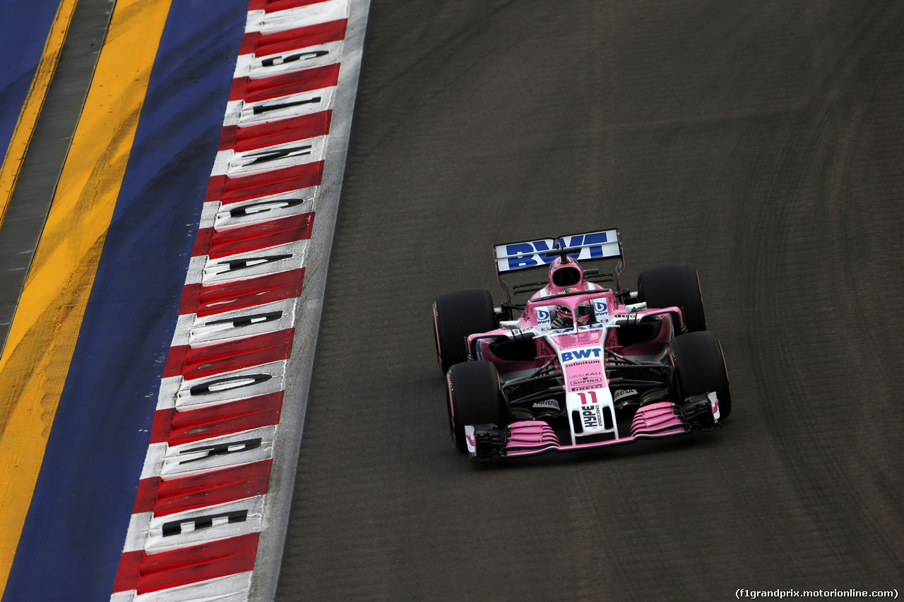 GP SINGAPORE, 15.09.2018 - Prove Libere 3, Sergio Perez (MEX) Racing Point Force India F1 VJM11