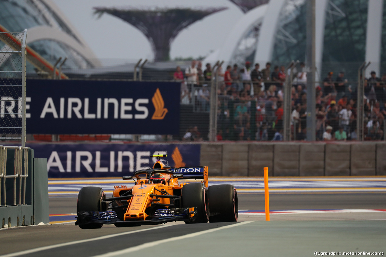 GP SINGAPORE, 15.09.2018 - Prove Libere 3, Stoffel Vandoorne (BEL) McLaren MCL33