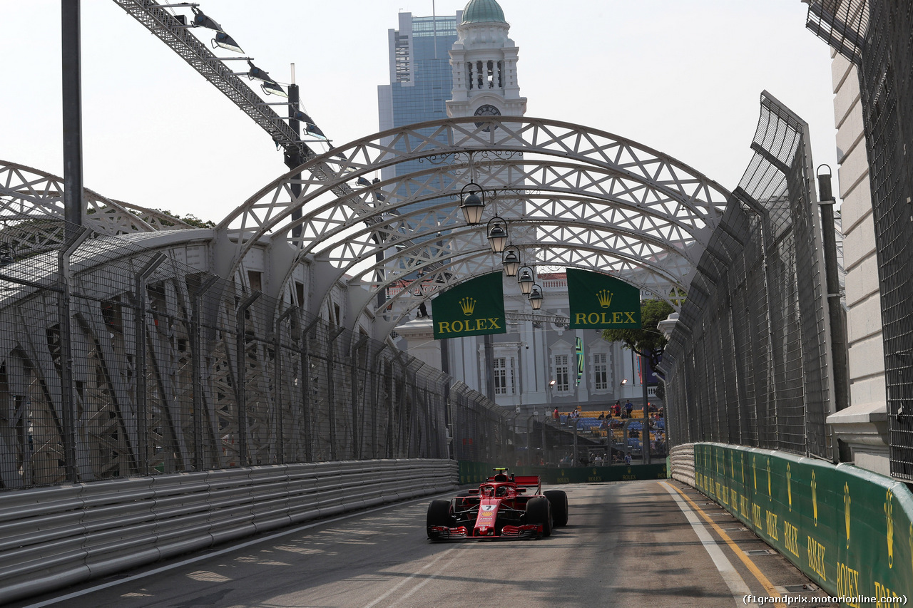 GP SINGAPORE, 14.09.2018 - Prove Libere 1, Kimi Raikkonen (FIN) Ferrari SF71H