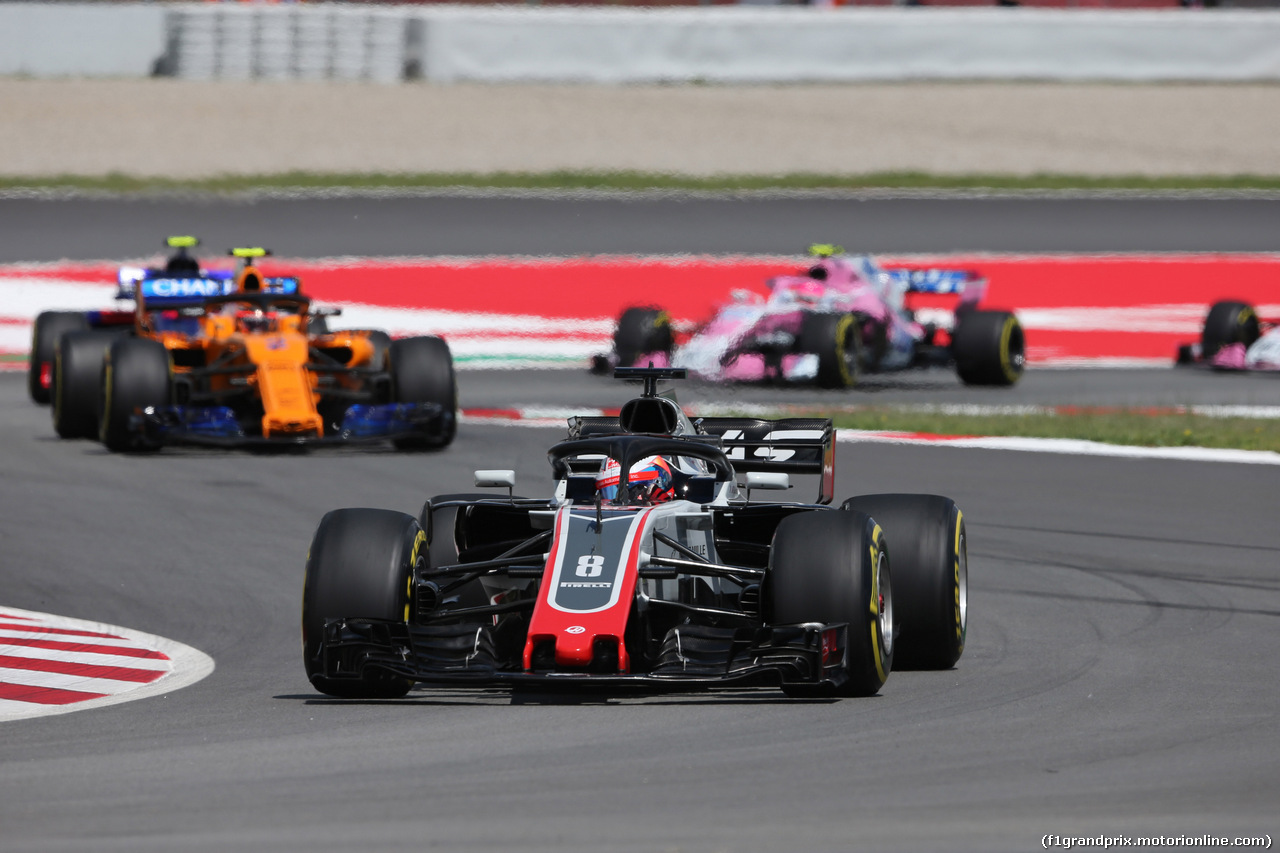 GP SPAGNA, 13.05.2018 - Gara, Romain Grosjean (FRA) Haas F1 Team VF-18