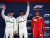 GP SPAGNA, 12.05.2018 - Qualifiche, 2nd place Valtteri Bottas (FIN) Mercedes AMG F1 W09, Lewis Hamilton (GBR) Mercedes AMG F1 W09 pole position e 3rd place Sebastian Vettel (GER) Ferrari SF71H