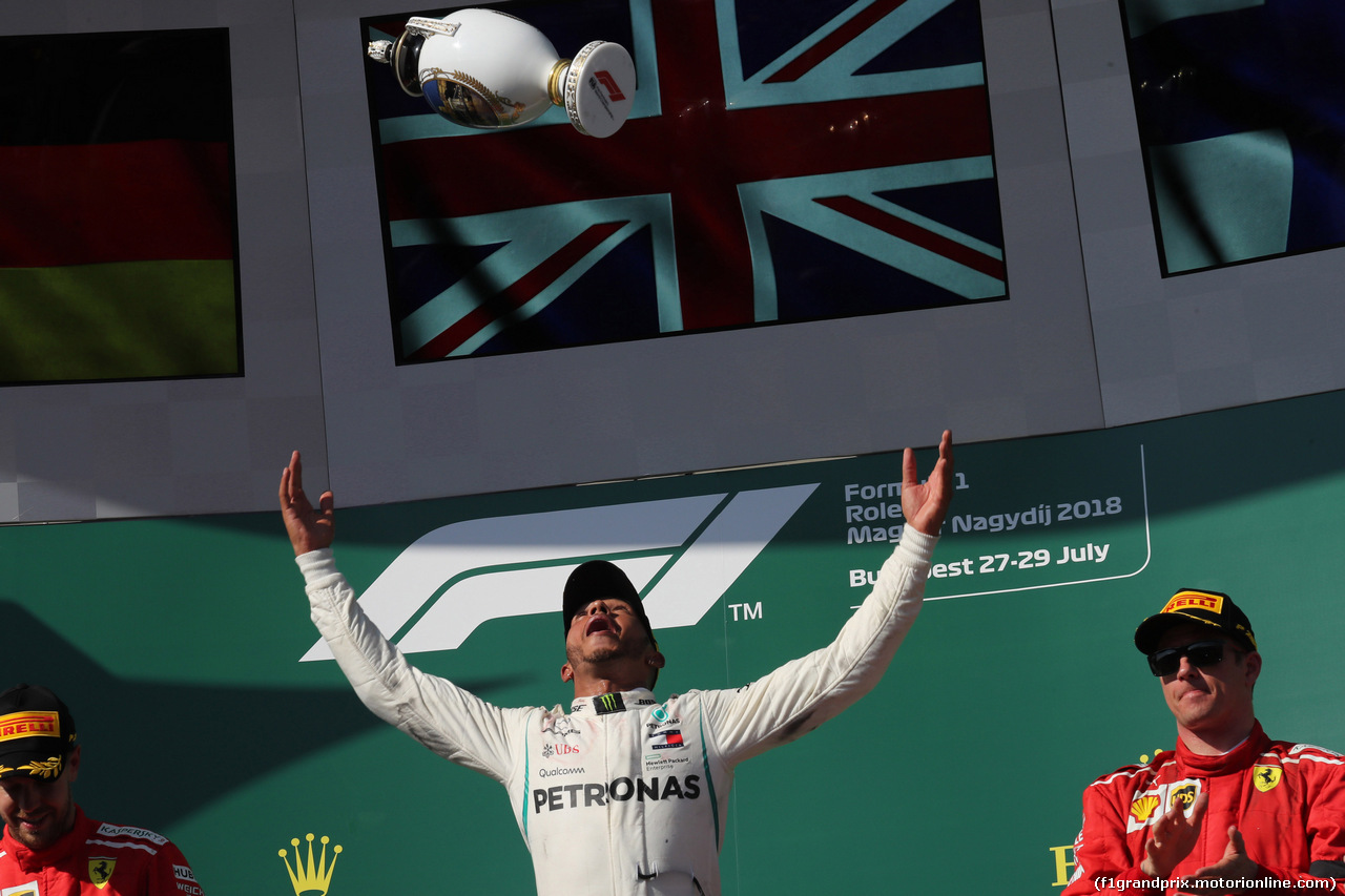 GP UNGHERIA, 29.07.2018 - Gara, Lewis Hamilton (GBR) Mercedes AMG F1 W09 vincitore