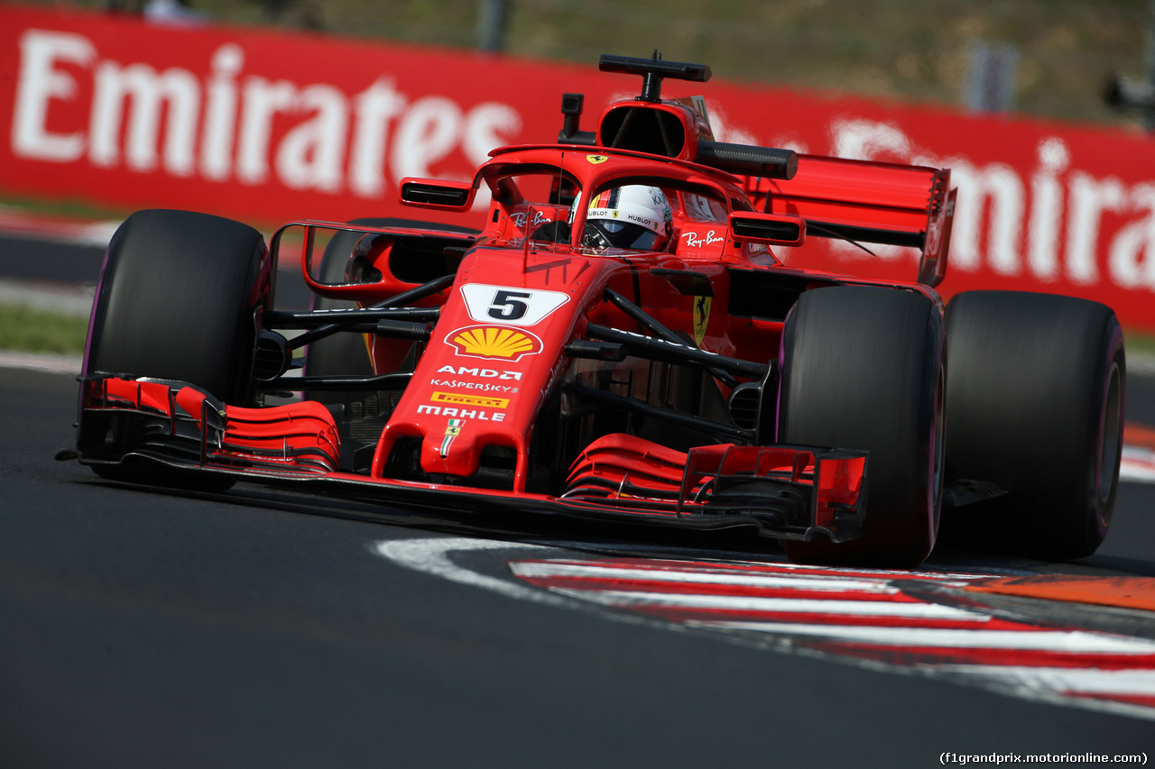 GP UNGHERIA, 27.07.2018 - Prove Libere 2, Sebastian Vettel (GER) Ferrari SF71H