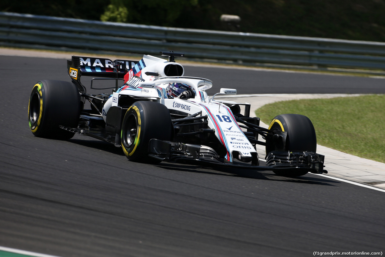 GP UNGHERIA, 28.07.2018 - Prove Libere 3, Lance Stroll (CDN) Williams FW41