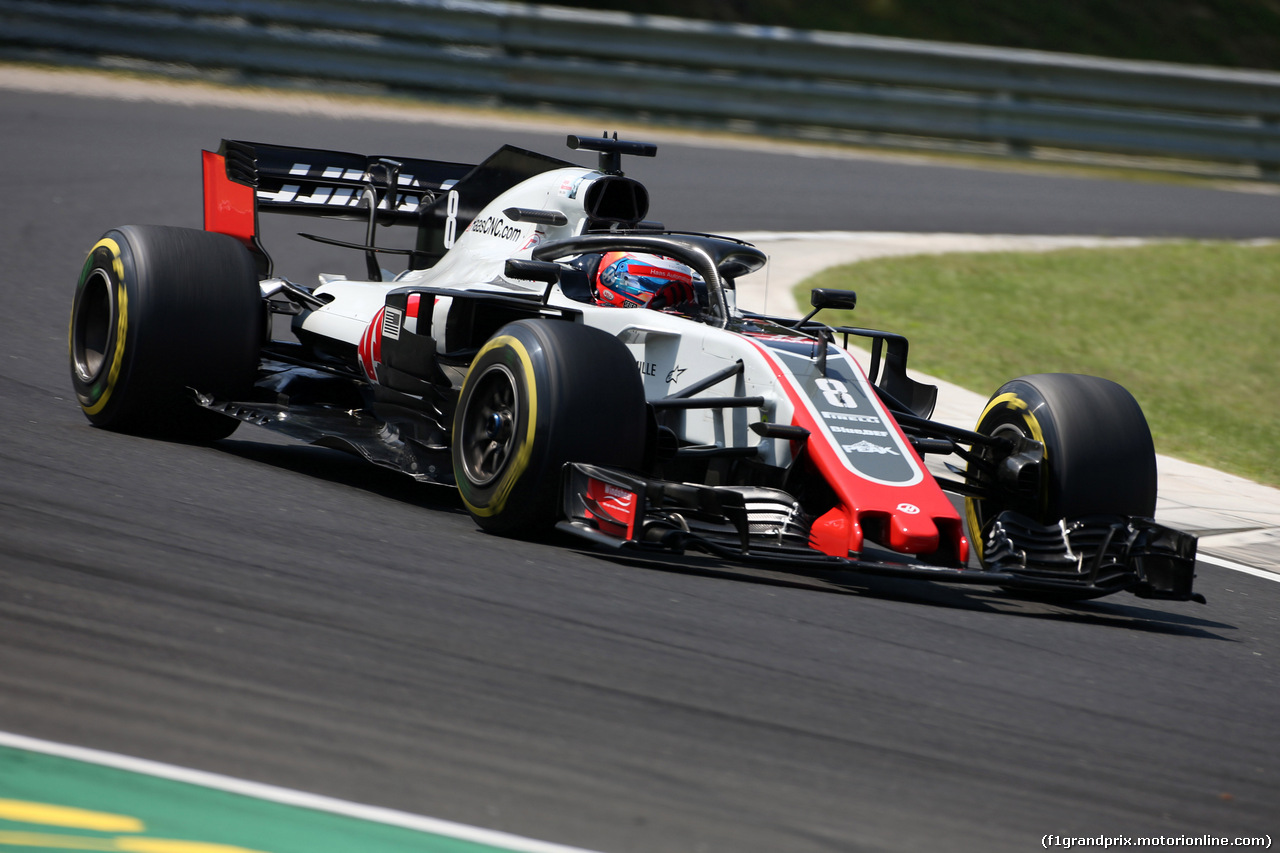 GP UNGHERIA, 28.07.2018 - Prove Libere 3, Romain Grosjean (FRA) Haas F1 Team VF-18