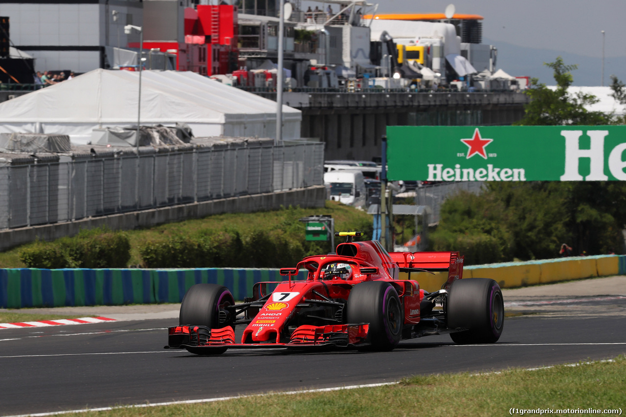 GP UNGHERIA, 28.07.2018 - Prove Libere 3, Kimi Raikkonen (FIN) Ferrari SF71H