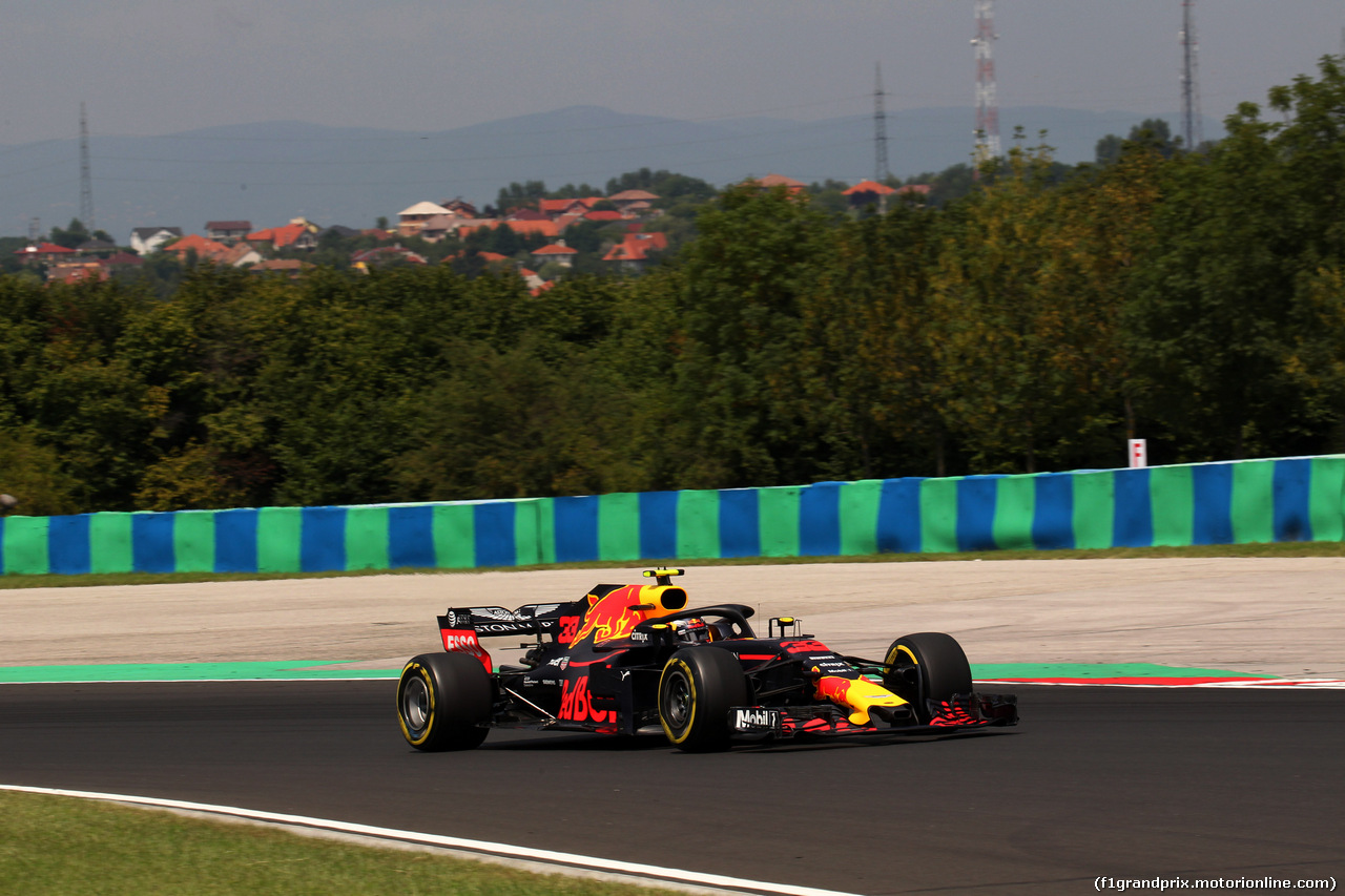 GP UNGHERIA, 27.07.2018 - Prove Libere 1, Max Verstappen (NED) Red Bull Racing RB14