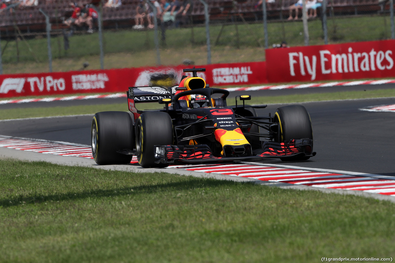 GP UNGHERIA, 27.07.2018 - Prove Libere 1, Max Verstappen (NED) Red Bull Racing RB14
