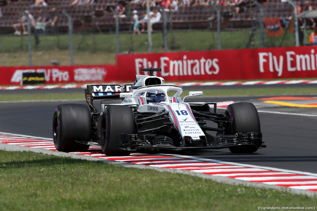 GP UNGHERIA, 27.07.2018 - Prove Libere 1, Lance Stroll (CDN) Williams FW41