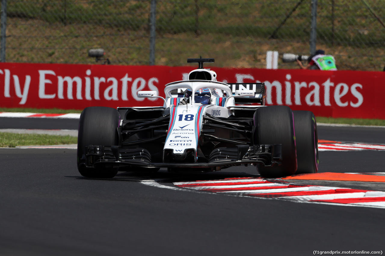 GP UNGHERIA, 27.07.2018 - Prove Libere 1, Lance Stroll (CDN) Williams FW41