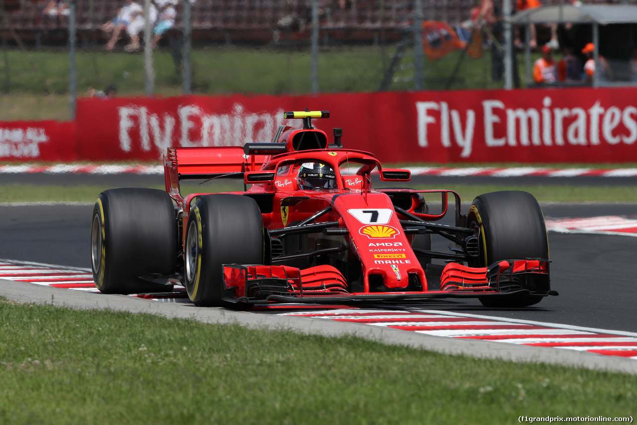 GP UNGHERIA, 27.07.2018 - Prove Libere 1, Kimi Raikkonen (FIN) Ferrari SF71H