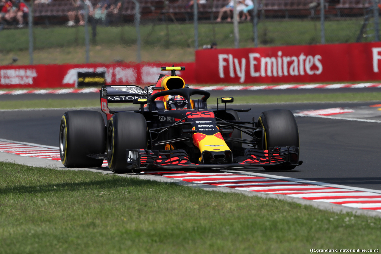 GP UNGHERIA, 27.07.2018 - Prove Libere 1, Max Verstappen (NED) Red Bull Racing RB14