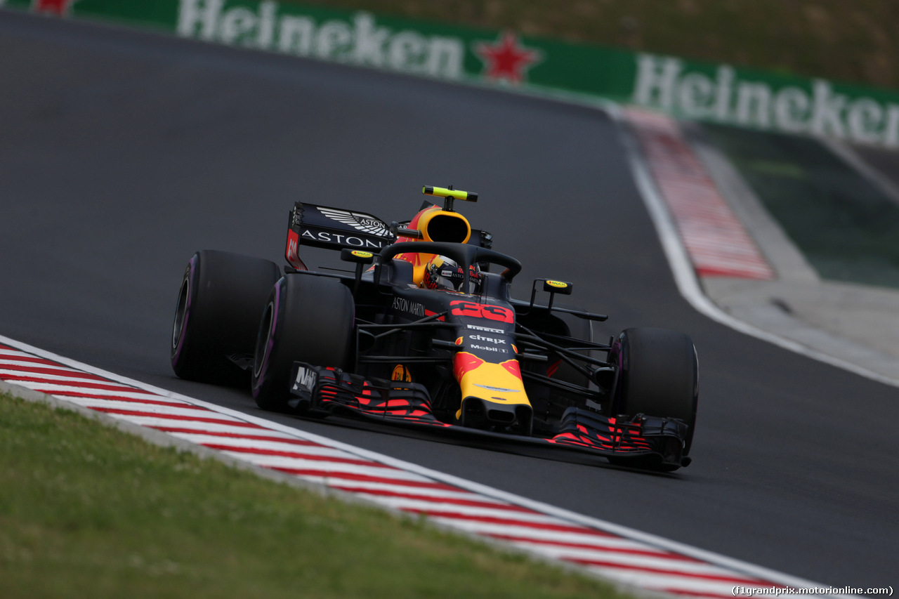 GP UNGHERIA, 27.07.2018 - Prove Libere 2, Max Verstappen (NED) Red Bull Racing RB14