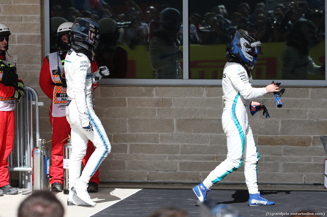 GP USA, 21.10.2018- Parc ferm, Valtteri Bottas (FIN) Mercedes AMG F1 W09 e Lance Stroll (CDN) Williams FW41