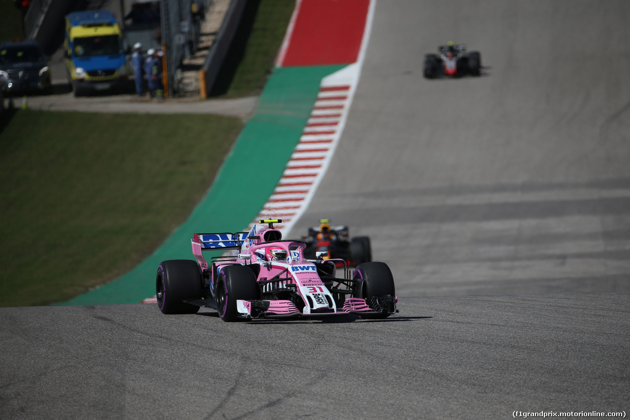 GP USA, 21.10.2018- Gara, Esteban Ocon (FRA) Racing Point Force India F1 VJM11