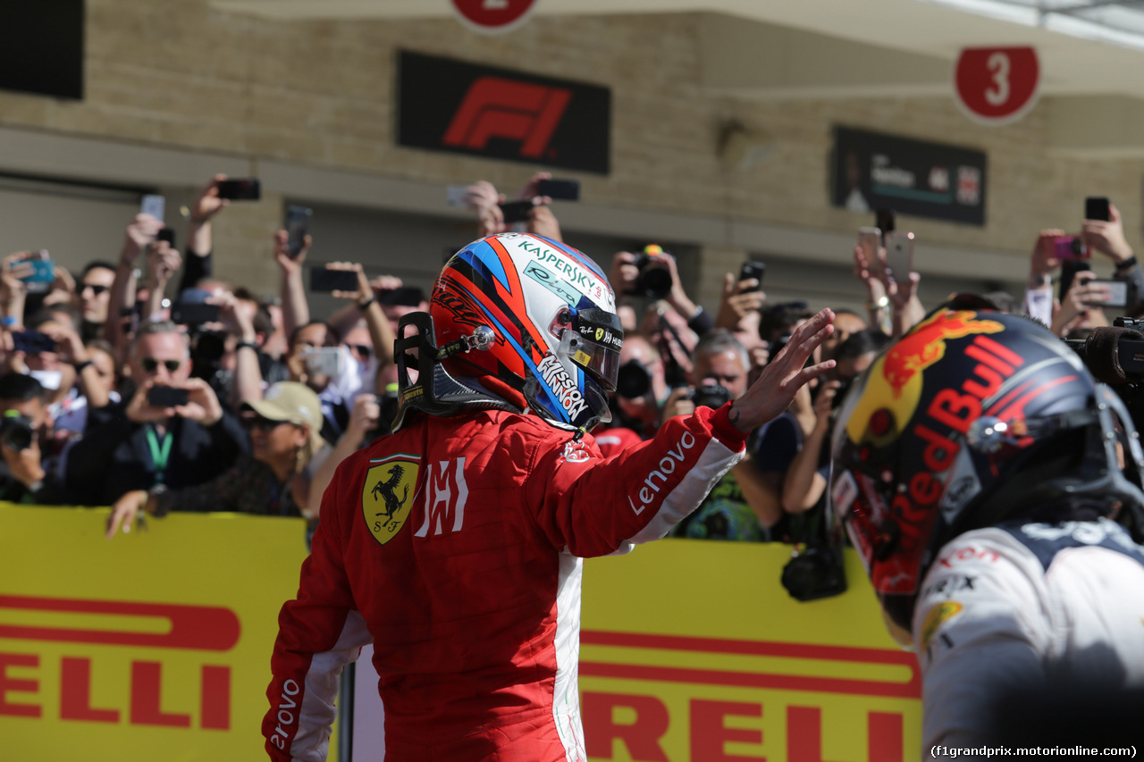 GP USA, 21.10.2018- Festeggiamenti in parc fermee, Kimi Raikkonen (FIN) Ferrari SF71H