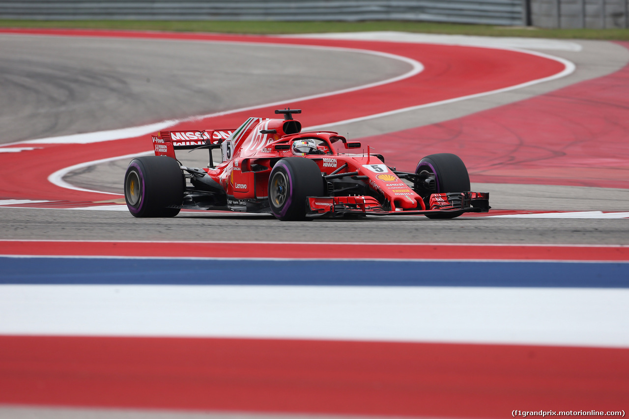 GP USA, 20.10.2018- Prove Libere 3, Sebastian Vettel (GER) Ferrari SF71H