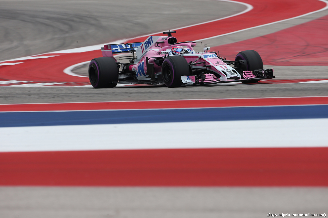 GP USA, 20.10.2018- Prove Libere 3, Sergio Perez (MEX) Racing Point Force India F1 VJM11