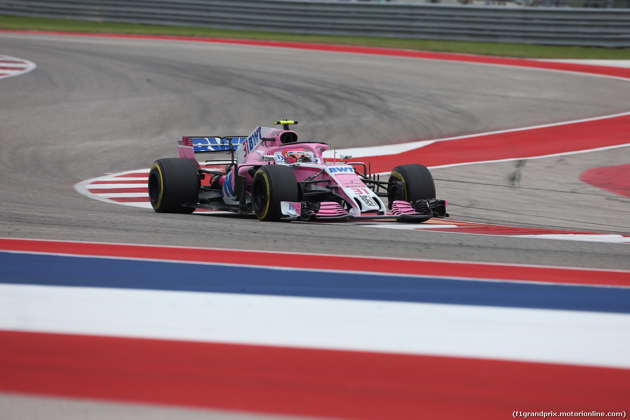 GP USA, 20.10.2018- Prove Libere 3, Esteban Ocon (FRA) Racing Point Force India F1 VJM11