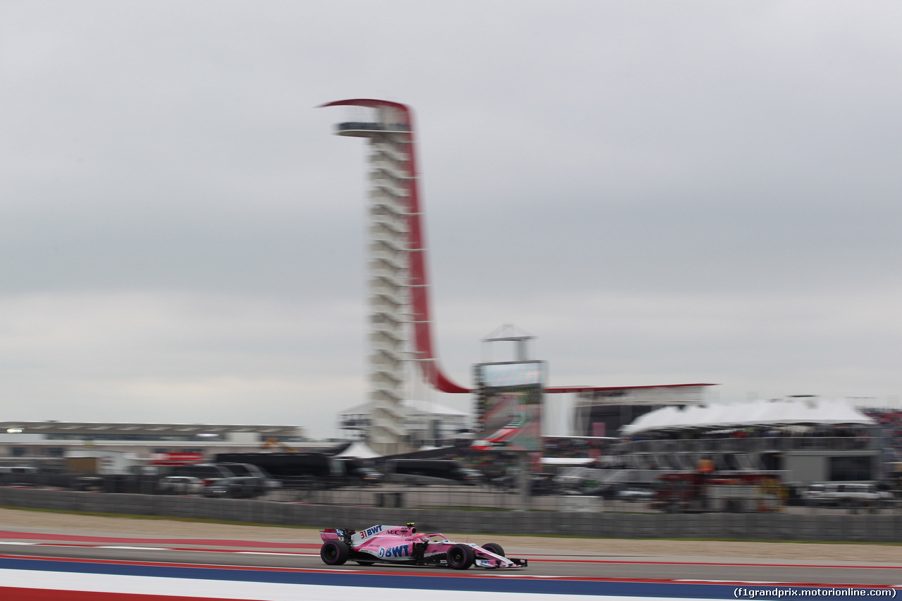GP USA, 20.10.2018- Prove Libere 3, Esteban Ocon (FRA) Racing Point Force India F1 VJM11