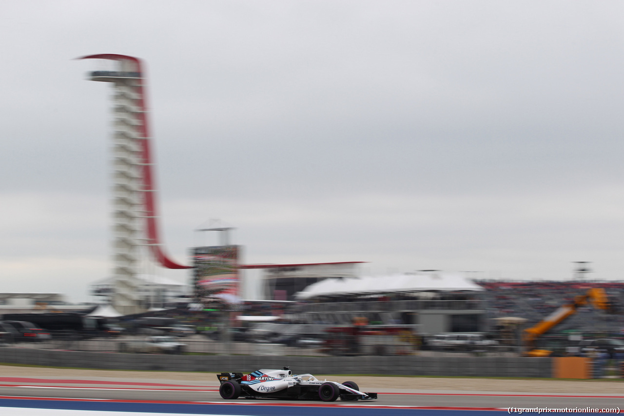 GP USA, 20.10.2018- Prove Libere 3, Lance Stroll (CDN) Williams FW41