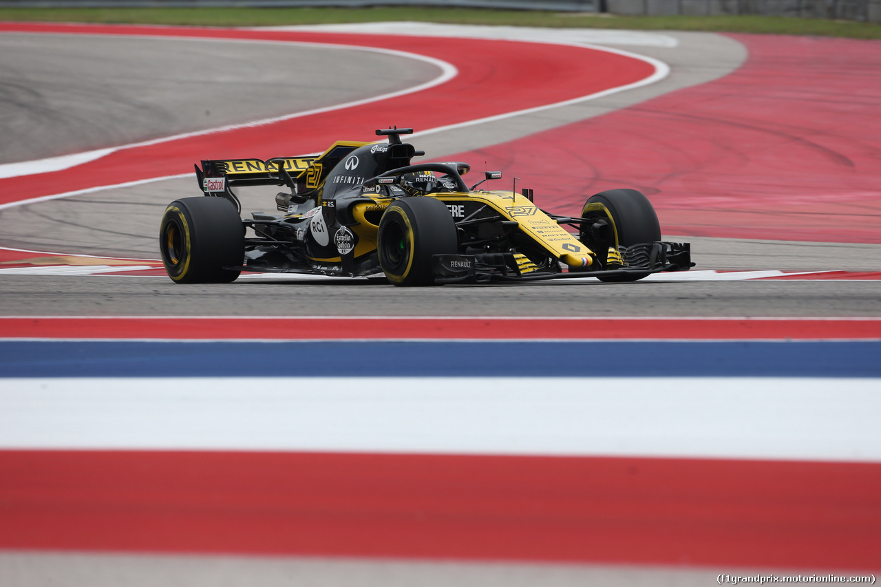 GP USA, 20.10.2018- Prove Libere 3, Nico Hulkenberg (GER) Renault Sport F1 Team RS18