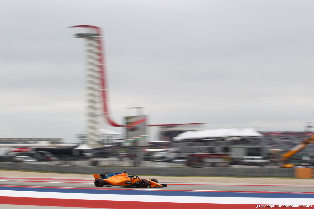 GP USA, 20.10.2018- Prove Libere 3, Fernando Alonso (ESP) McLaren Renault MCL33