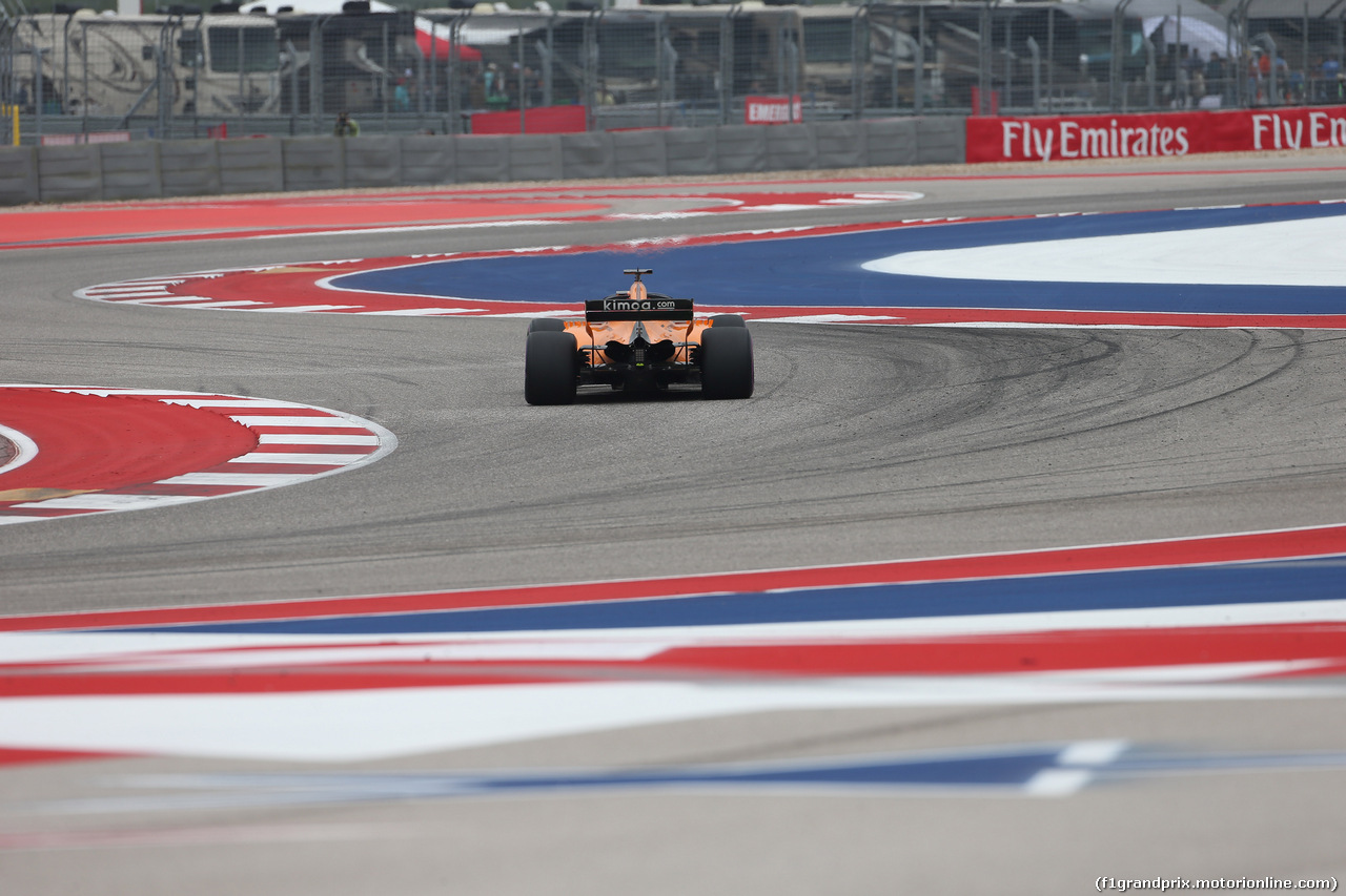 GP USA, 20.10.2018- Prove Libere 3, Fernando Alonso (ESP) McLaren Renault MCL33