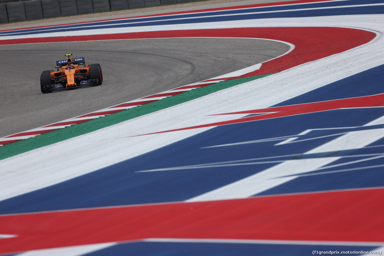GP USA, 20.10.2018- Prove Libere 3, Stoffel Vandoorne (BEL) McLaren MCL33