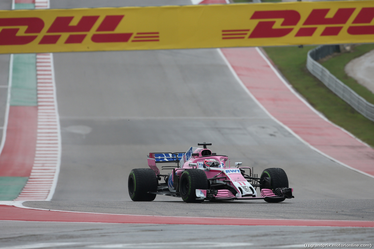 GP USA, 19.10.2018- free Practice 1,  Sergio Perez (MEX) Racing Point Force India F1 VJM11