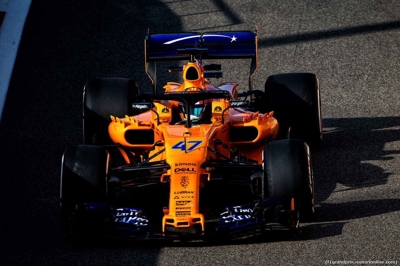 TEST F1 ABU DHABI 27 NOVEMBRE, Lando Norris (GBR) McLaren MCL33 Test Driver.
27.11.2018.