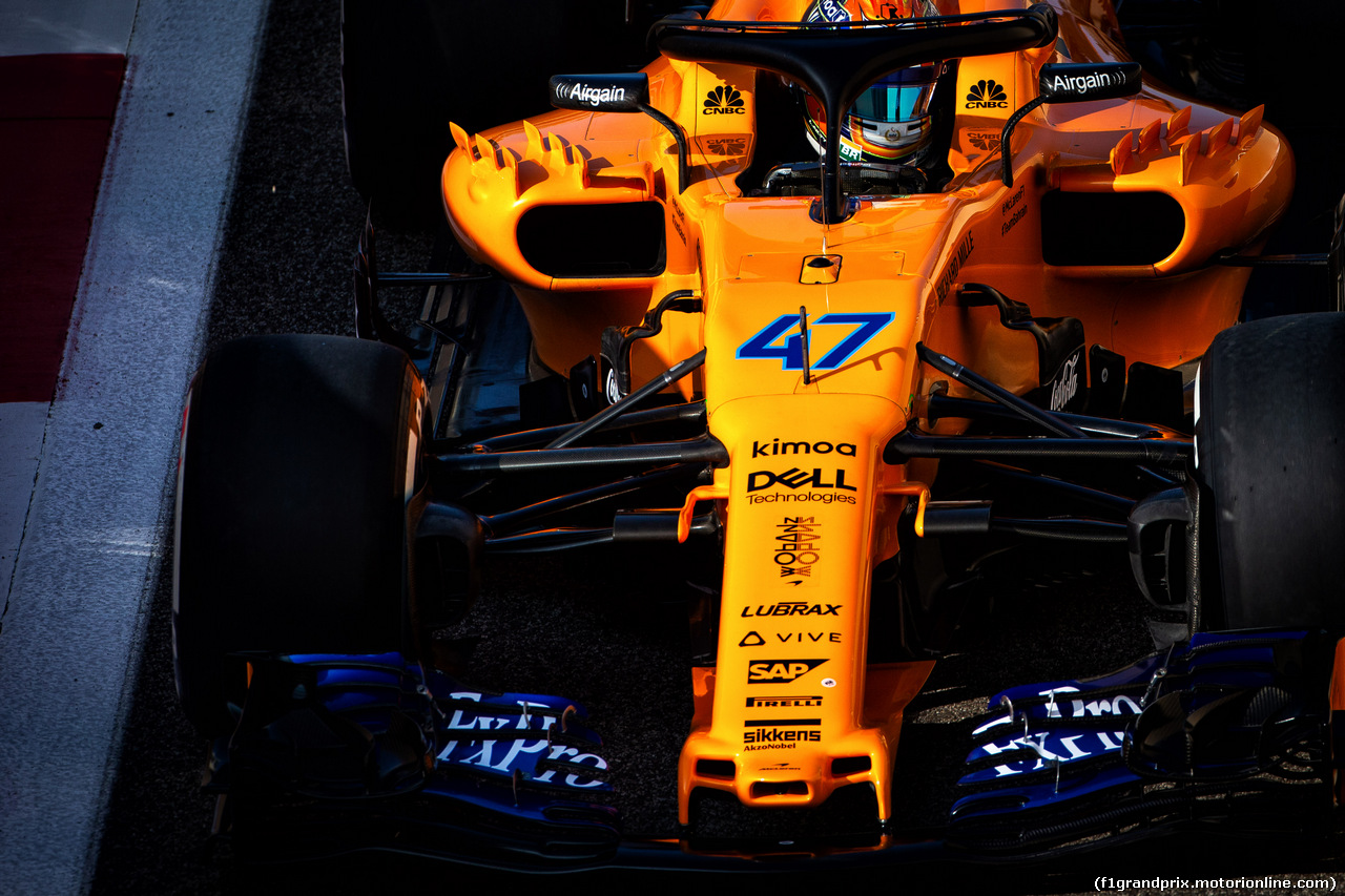 TEST F1 ABU DHABI 27 NOVEMBRE, Lando Norris (GBR) McLaren MCL33 Test Driver.
27.11.2018.