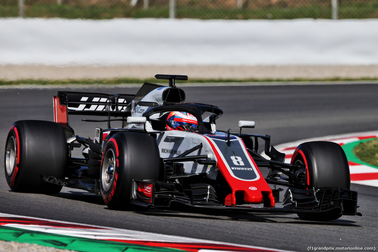 TEST F1 BARCELLONA 15 MAGGIO, Romain Grosjean (FRA) Haas F1 Team VF-18.
15.05.2018.