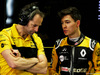 TEST F1 BARCELLONA 16 MAGGIO, (L to R): Ciaron Pilbeam (GBR) Renault Sport F1 Team Chief Gara Engineer with Jack Aitken (GBR) / (KOR) Renault Sport F1 Team Test e Reserve Driver.
16.05.2018.