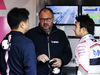 TEST F1 BARCELLONA 1 MARZO, (L to R): Jun Matsuzaki (JPN) Sahara Force India F1 Team Senior Tyre Engineer with Tom McCullough (GBR) Sahara Force India F1 Team Chief Engineer e Sergio Perez (MEX) Sahara Force India F1.
01.03.2018.