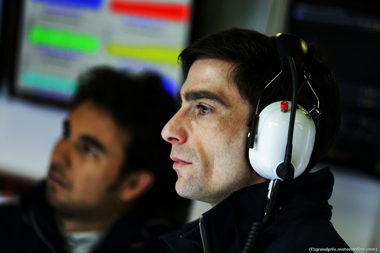 TEST F1 BARCELLONA 1 MARZO, Tim Wright (GBR) Sahara Force India F1 Team Gara Engineer.
01.03.2018.