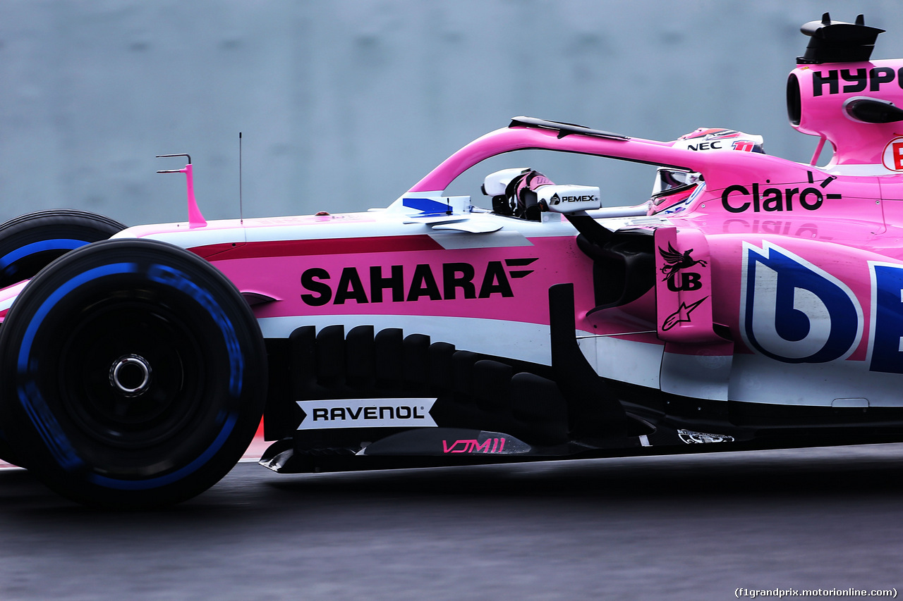 TEST F1 BARCELLONA 1 MARZO, Sergio Perez (MEX) Sahara Force India F1 VJM11.
01.03.2018.
