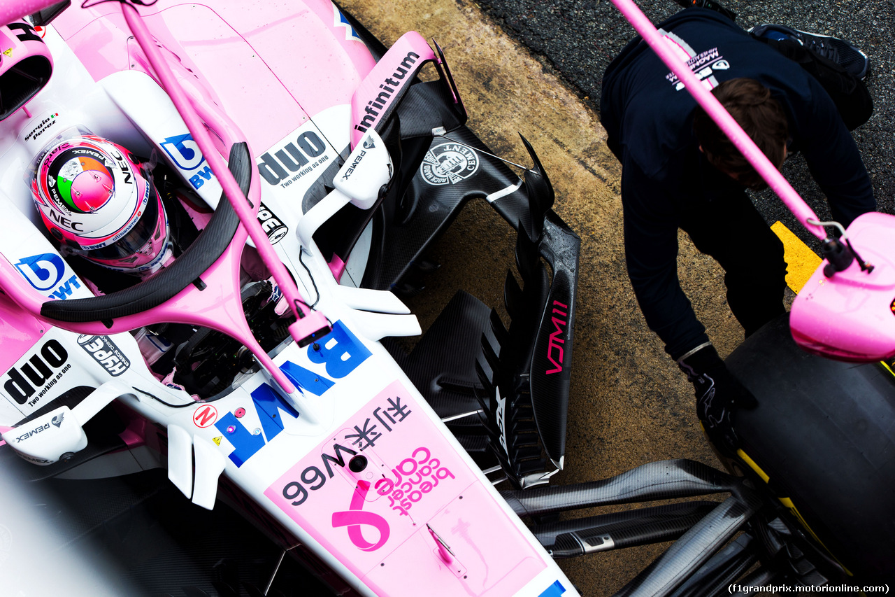 TEST F1 BARCELLONA 1 MARZO, Sergio Perez (MEX) Sahara Force India F1 VJM11.
01.03.2018.