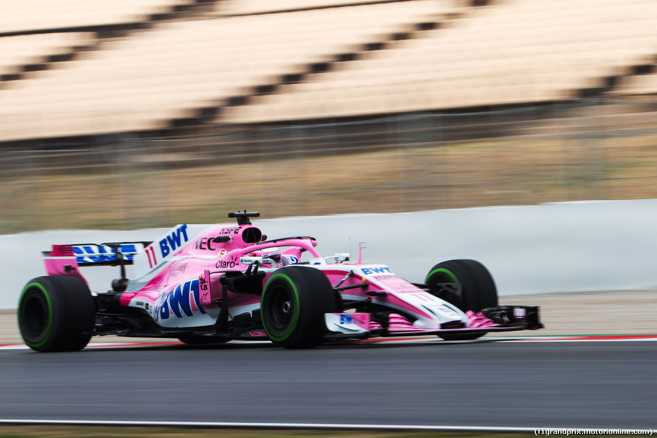 TEST F1 BARCELLONA 1 MARZO, Sergio Perez (MEX) Sahara Force India F1 VJM11.
01.03.2018.