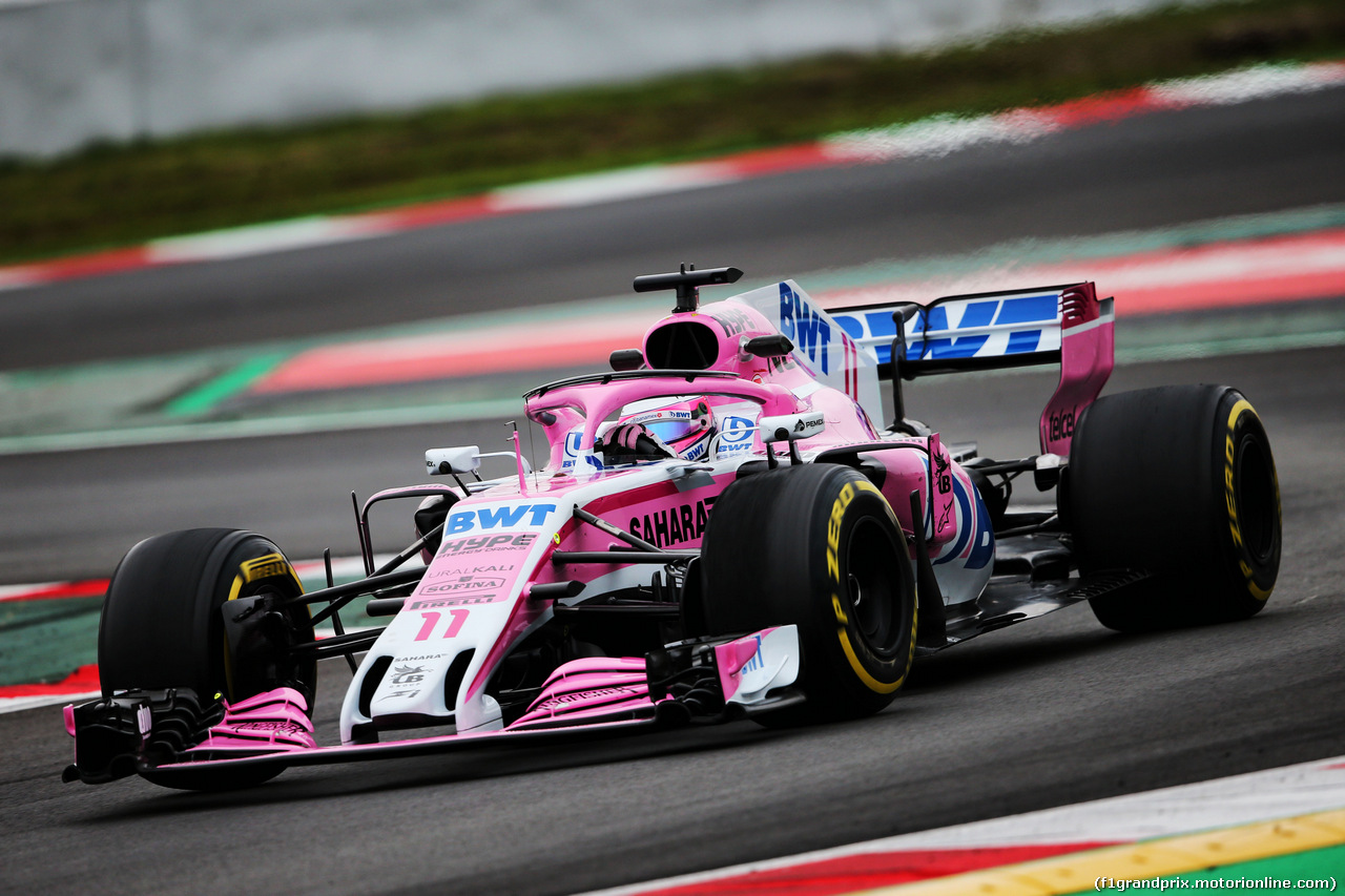 TEST F1 BARCELLONA 1 MARZO, Sergio Perez (MEX) Sahara Force India F1 VJM11.
01.03.2018.