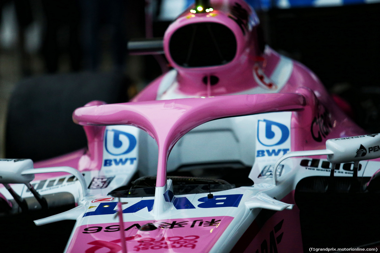TEST F1 BARCELLONA 26 FEBBRAIO, Sahara Force India F1 VJM11 Halo cockpit cover.
26.02.2018.