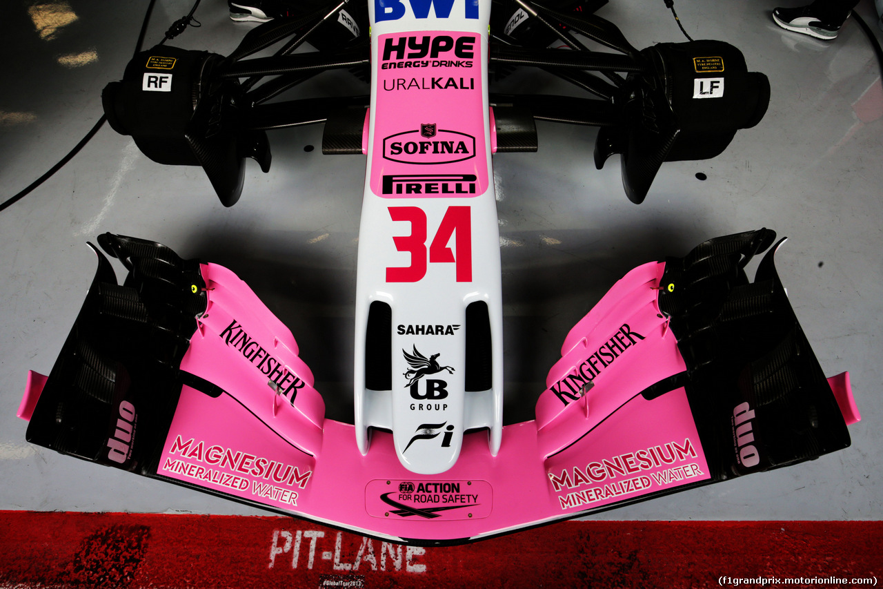 TEST F1 BARCELLONA 26 FEBBRAIO, Sahara Force India F1 VJM11 front wing.
26.02.2018.