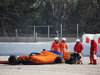 TEST F1 BARCELLONA 26 FEBBRAIO, Fernando Alonso (ESP) McLaren MCL33 in the gravel trap with a wheel missing.
26.02.2018.