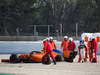 TEST F1 BARCELLONA 26 FEBBRAIO, Fernando Alonso (ESP) McLaren MCL33 in the gravel trap with a wheel missing.
26.02.2018.