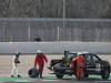 TEST F1 BARCELLONA 26 FEBBRAIO, Fernando Alonso (ESP) McLaren MCL33 spins into the gravel with a wheel missing.
26.02.2018.